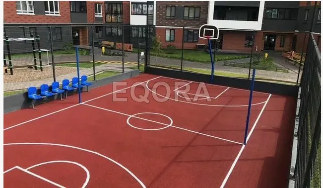 Бесшовное покрытие из резиновой крошки для баскетбольной площадки в Красноселькупе